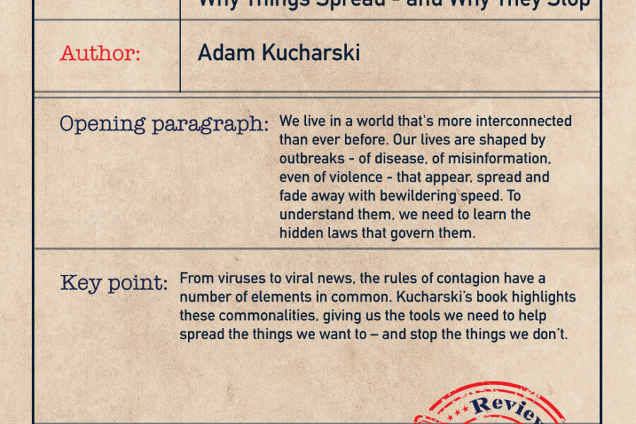 Book review: The Rules of Contagion: Why Things Spread – and Why They Stop