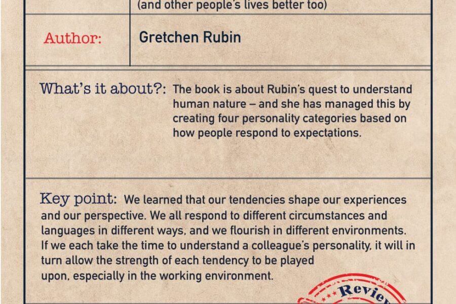 Book review: The Four Tendencies: The Indispensable Personality Profiles That Reveal How To Make Your Life Better (And Other People’s Lives Better Too)